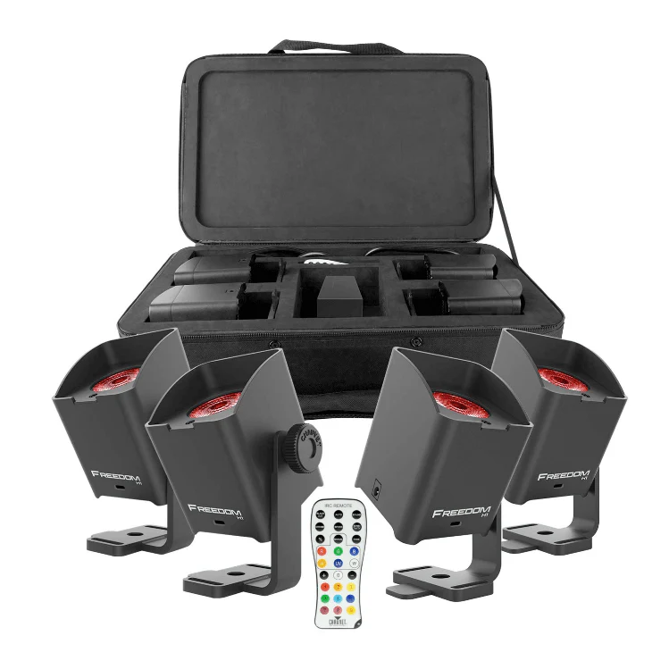 Chauvet DJ Freedom H1 4x 10 Watt Hex-colour Battery Powered LED Wash Light Package
