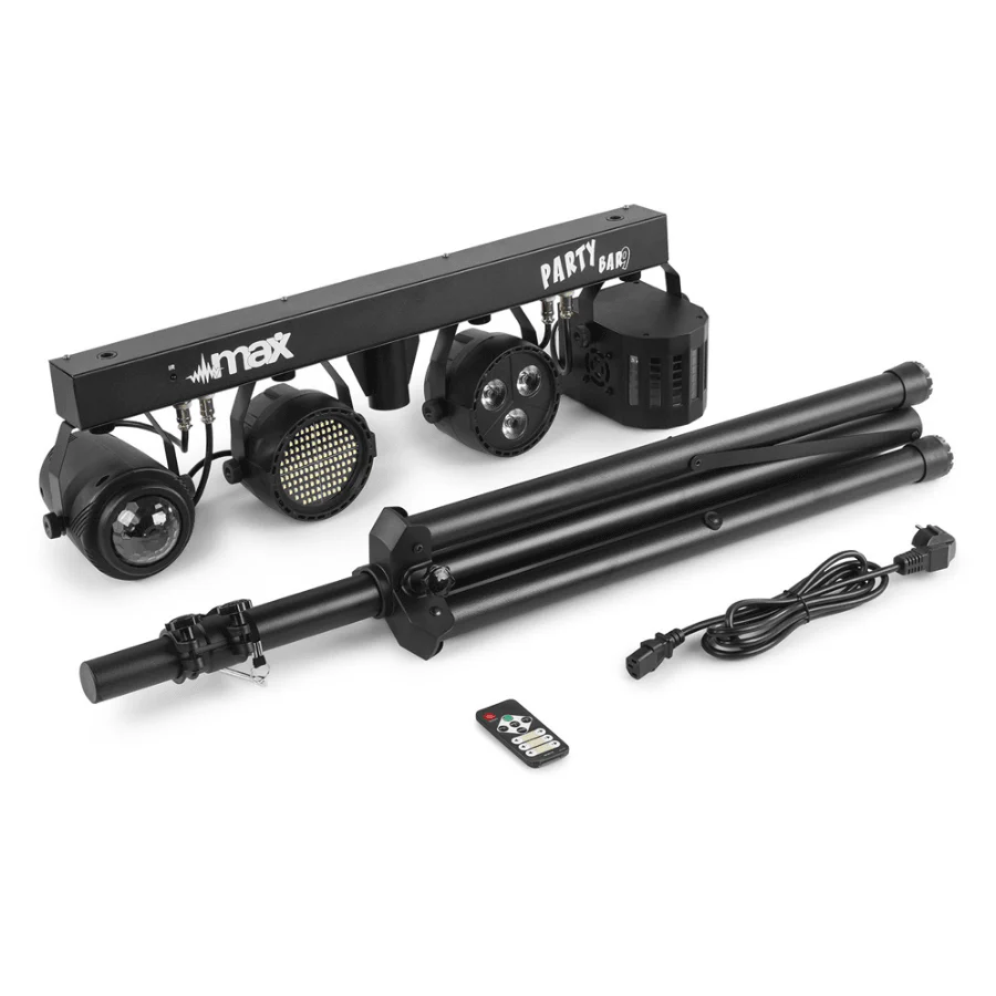 MAX PartyBar09 1x Par, 1x Strobe, 1x Derby + 1x Jellymoon LED