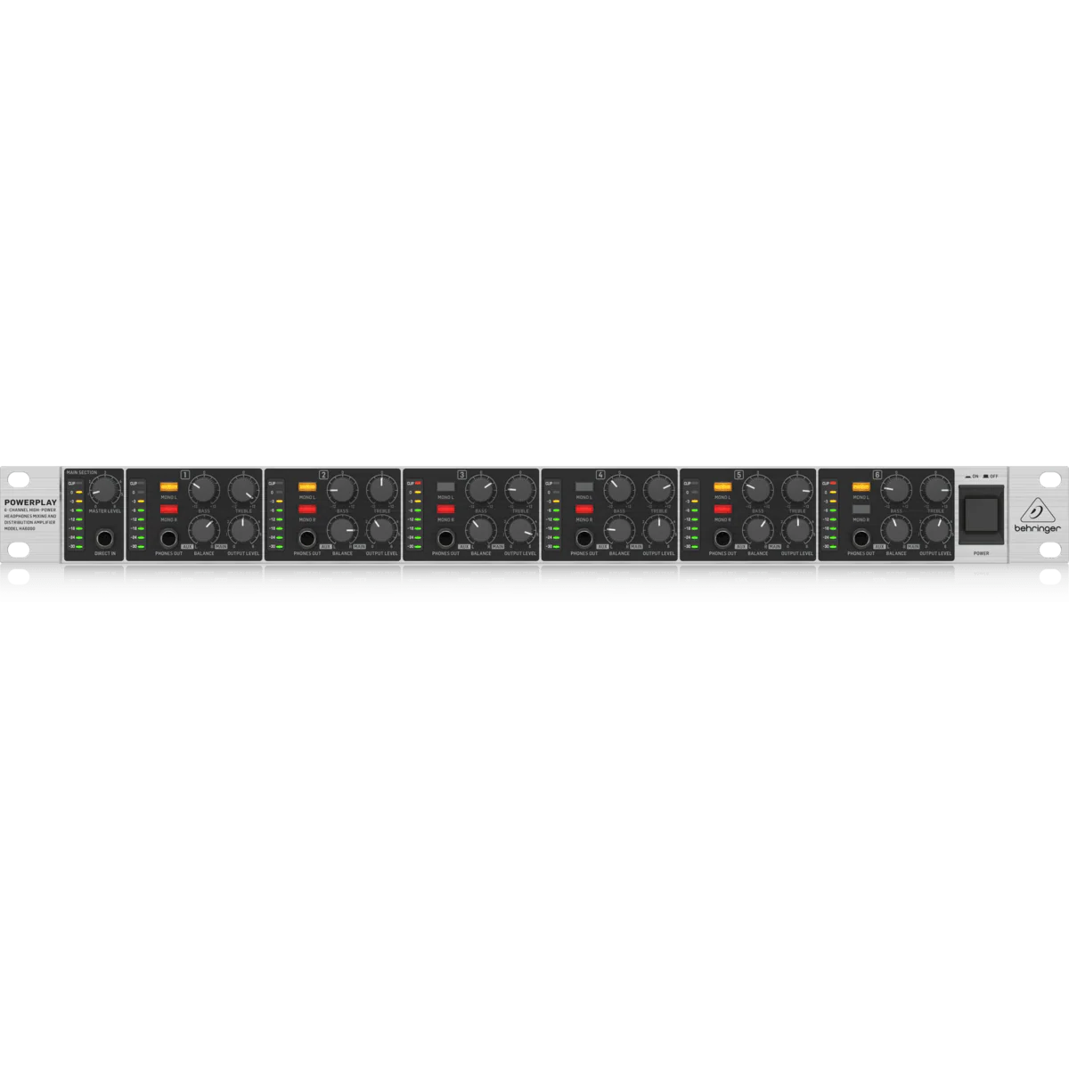 Behringer POWERPLAY HA6000 6-Channel High-Power Headphones Mixing and Distribution Amplifier