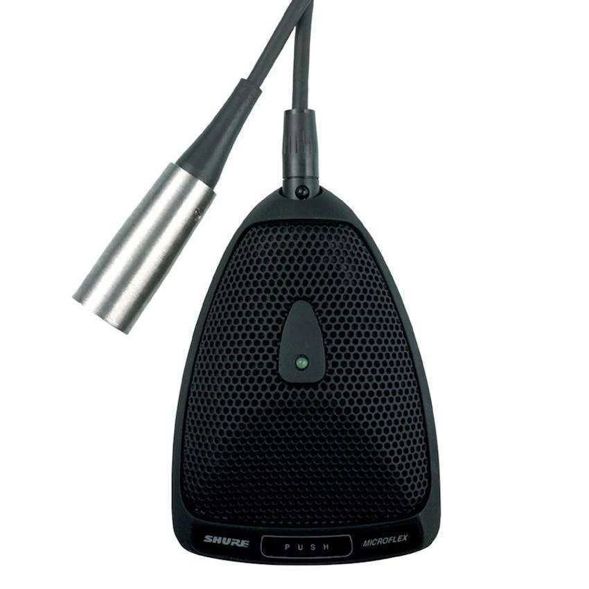 Shure MX393/C Cardioid Boundary Surface-mount Microphone w/ Logic Switch; Detachable Cable - Black