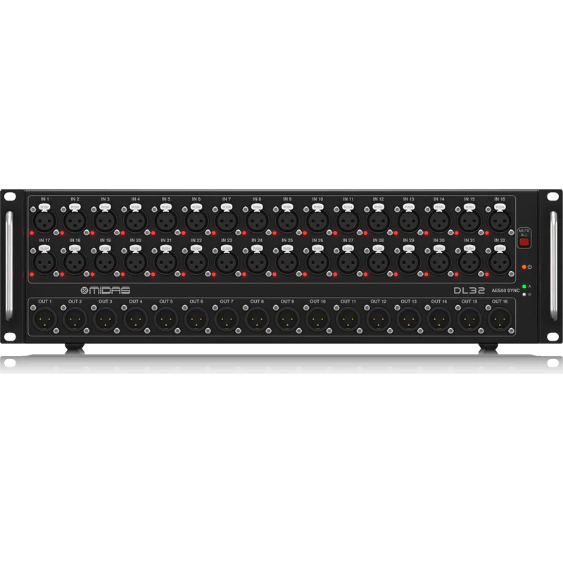 Midas DL32 32 Input, 16 Output Stage Box with 32 MIDAS Microphone Preamps