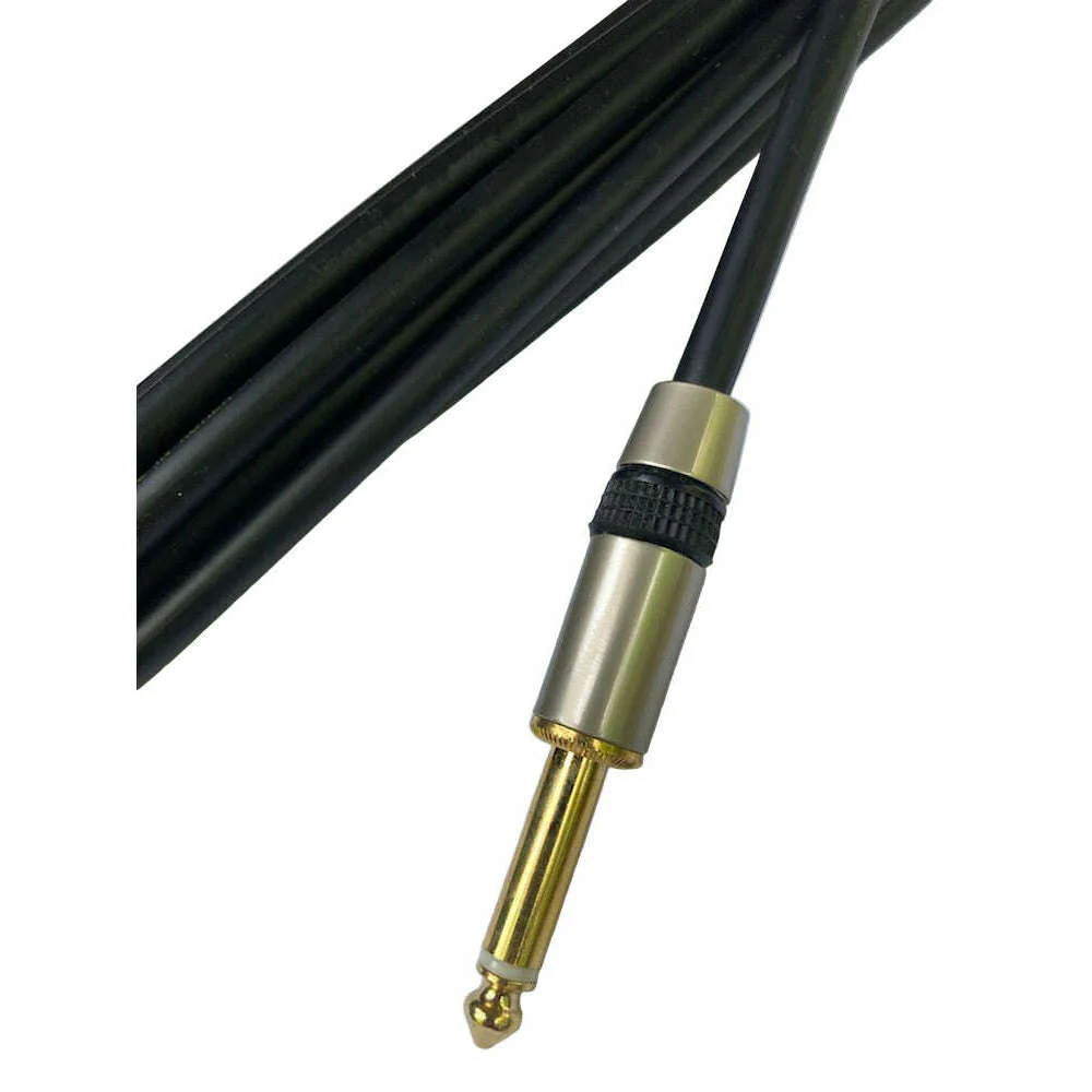 EWI Goldplated Right Angle 1/4�� to Straight 1/4�� Jack Premium Guitar / Instrument Cable