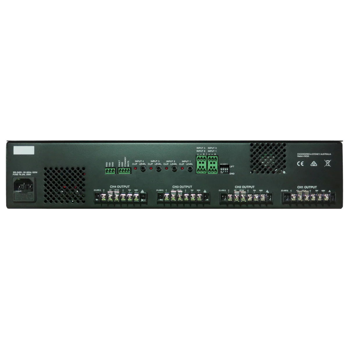 Australian Monitor HS4120P 4 x 120 watt Power Amplifier with DSP