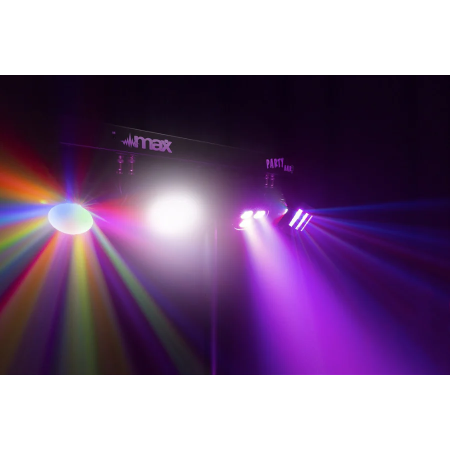 MAX PartyBar09 1x Par, 1x Strobe, 1x Derby + 1x Jellymoon LED