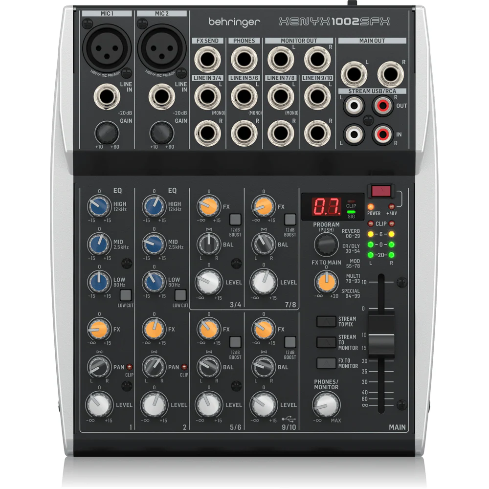 Behringer XENYX 1002SFX 10-Input Mixer with USB & FX