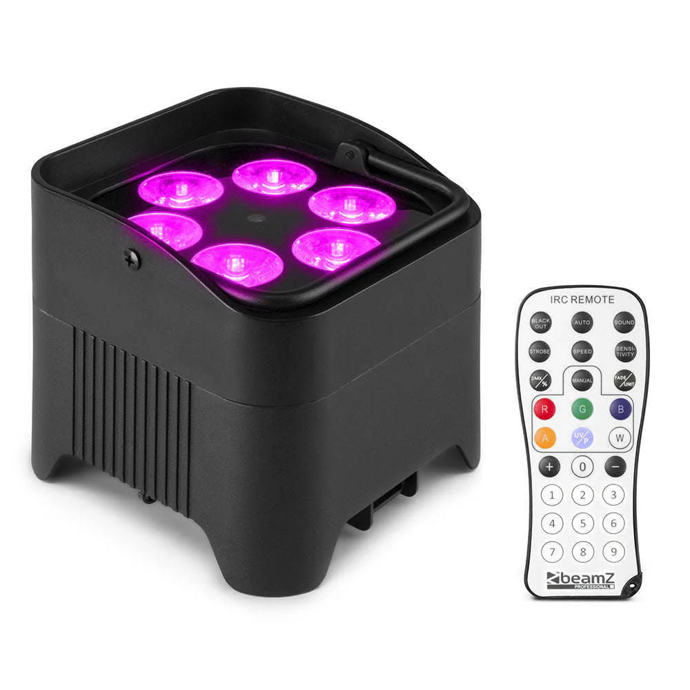 BeamZ BBP96S Battery Powered Uplight Par 6x12W Wireless DMX IRC