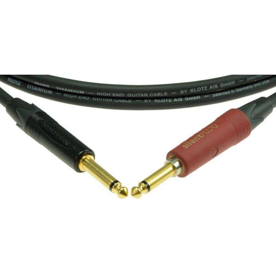 Klotz High End Titanium 0300PSP 3 Metre Guitar Cable with Neutrik NP2X-AU-SILENT Jack Plug