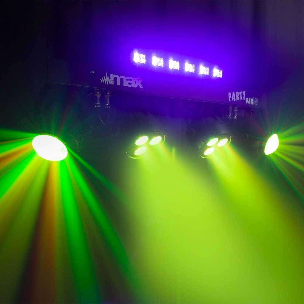 MAX PartyBar10 2x Jellymoon, 2 x PAR LED + 1 x UV/Strobe LED