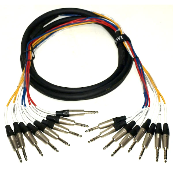 EWI KTPS810 TRS Jack to TRS Jack 22 Gauge with 100% Shielding 8 Channel Loom - 10 Feet