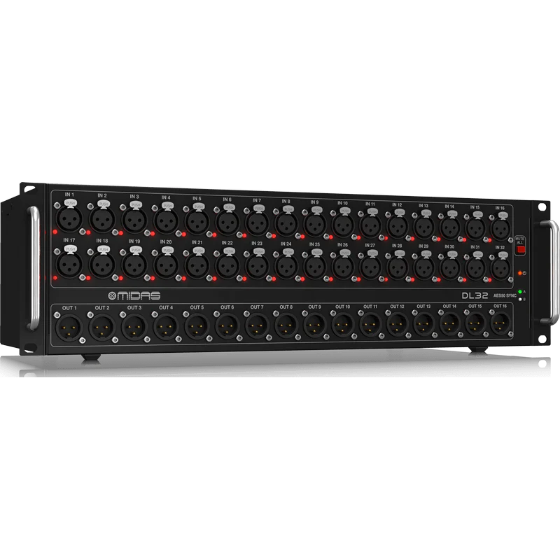 Midas DL32 32 Input, 16 Output Stage Box with 32 MIDAS Microphone Preamps