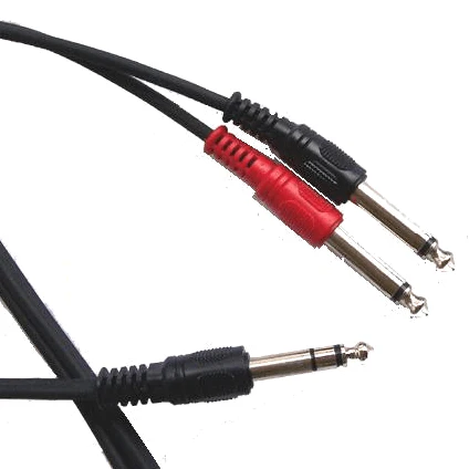 EWI INS10 TRS Stereo Jack To 2 Mono Jacks Y Insert Cable - 3 Metre