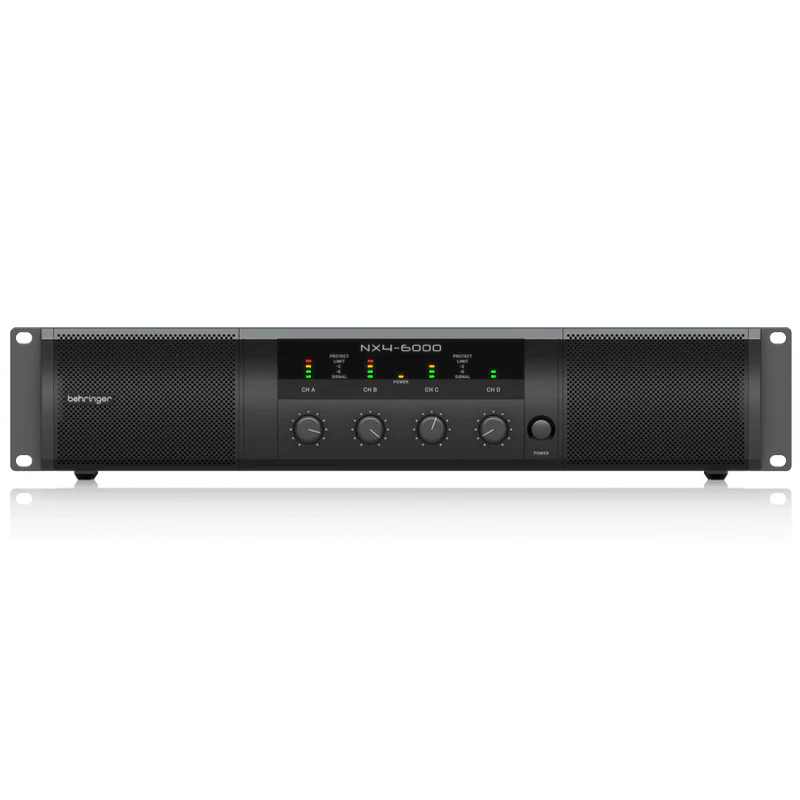 Behringer NX4-6000 Ultra-Lightweight 6000-Watt 4-Channel Class-D Power Amplifier with Smartsense