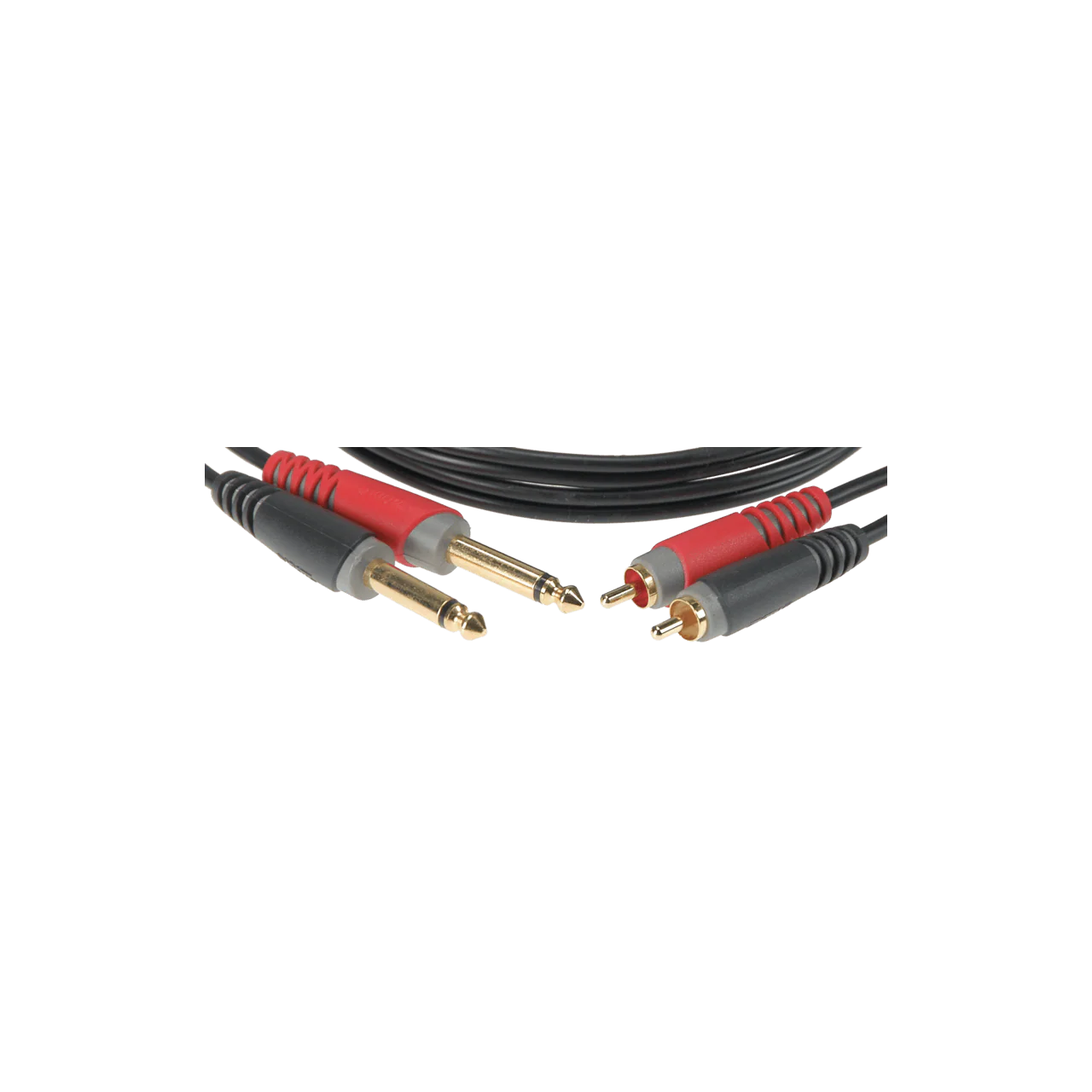 Klotz AT-CJ Twin Unbalanced 6.35mm Jack to RCA Cable with gold-plated connectors - 3 Metre