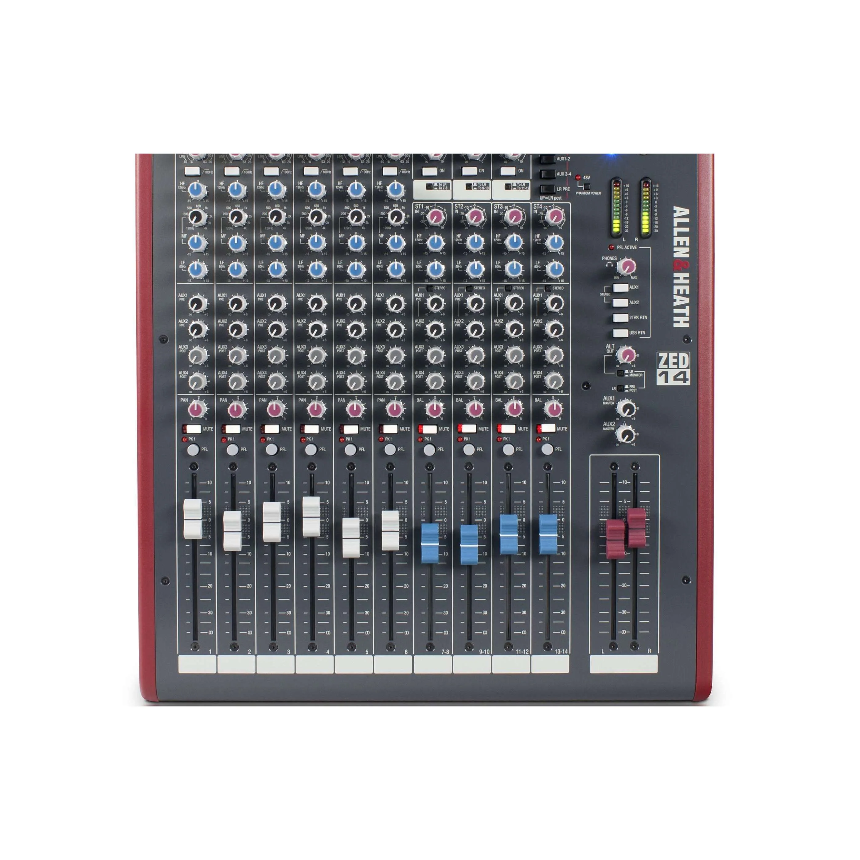 Allen & Heath ZED14 6 Mono + 4 Stereo Input Mixer with 3-band Mid-Sweep EQ