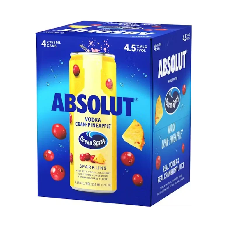 Absolut / Ocean Spray Sparkling Vodka Cran-Pineapple (4x355ml)