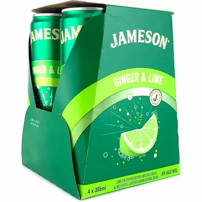 Jameson Ginger & Lime Irish Whiskey with Natural Ginger 4pk (355ml each)