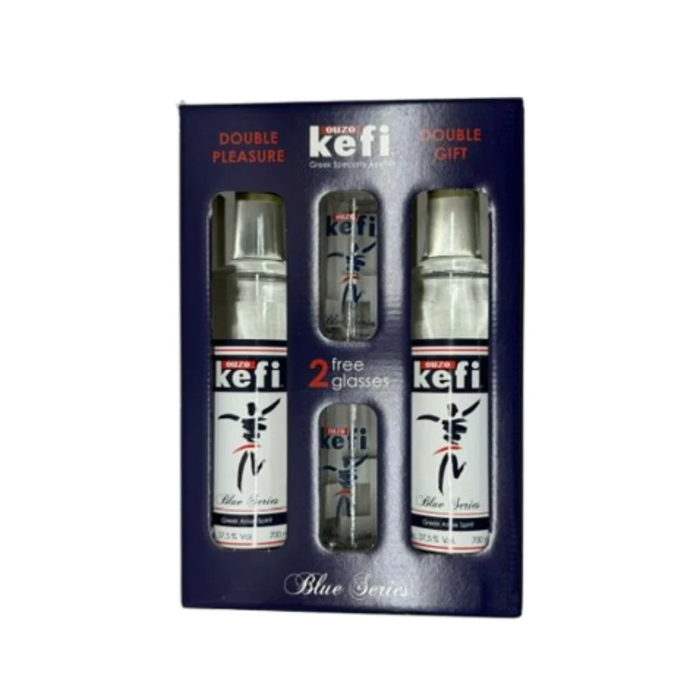 Ouzo Kefi Blue Series Double Pleasure Double Gift Pack (2x700ml)
