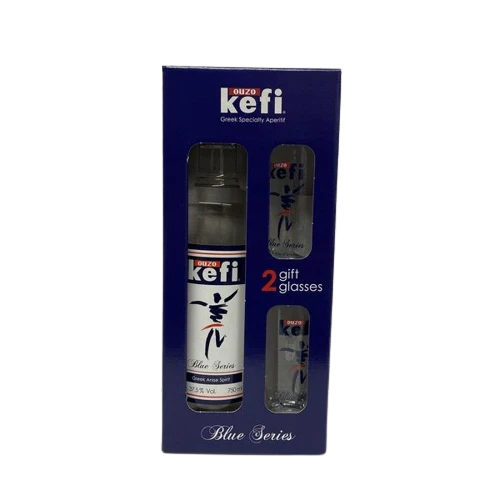 Ouzo Kefi Blue Series Gift Set (750ml)
