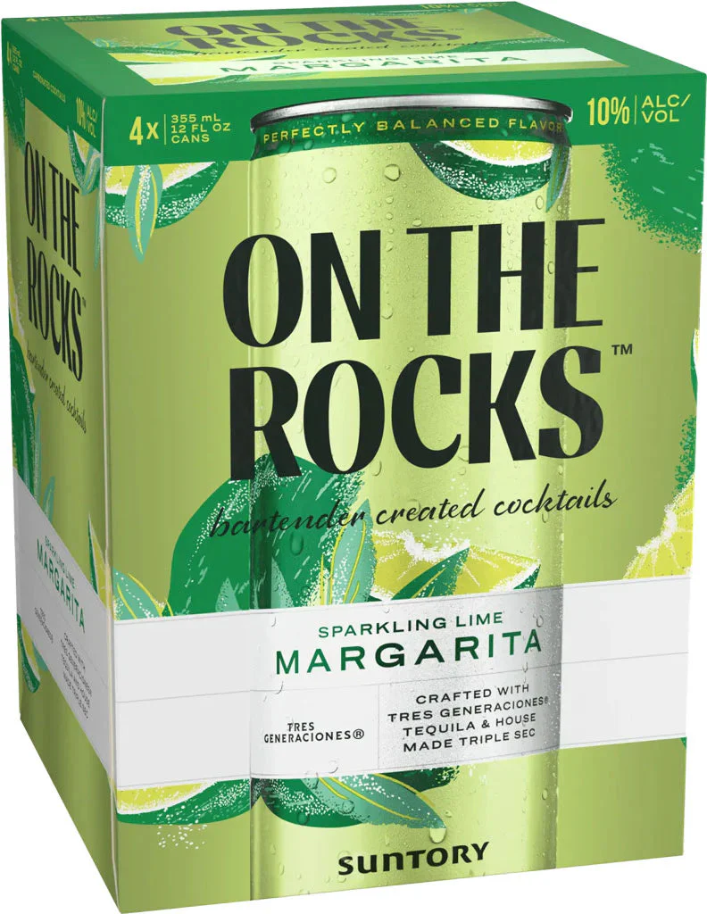 On The Rocks Sparkling Lime Margarita (4x355ml)