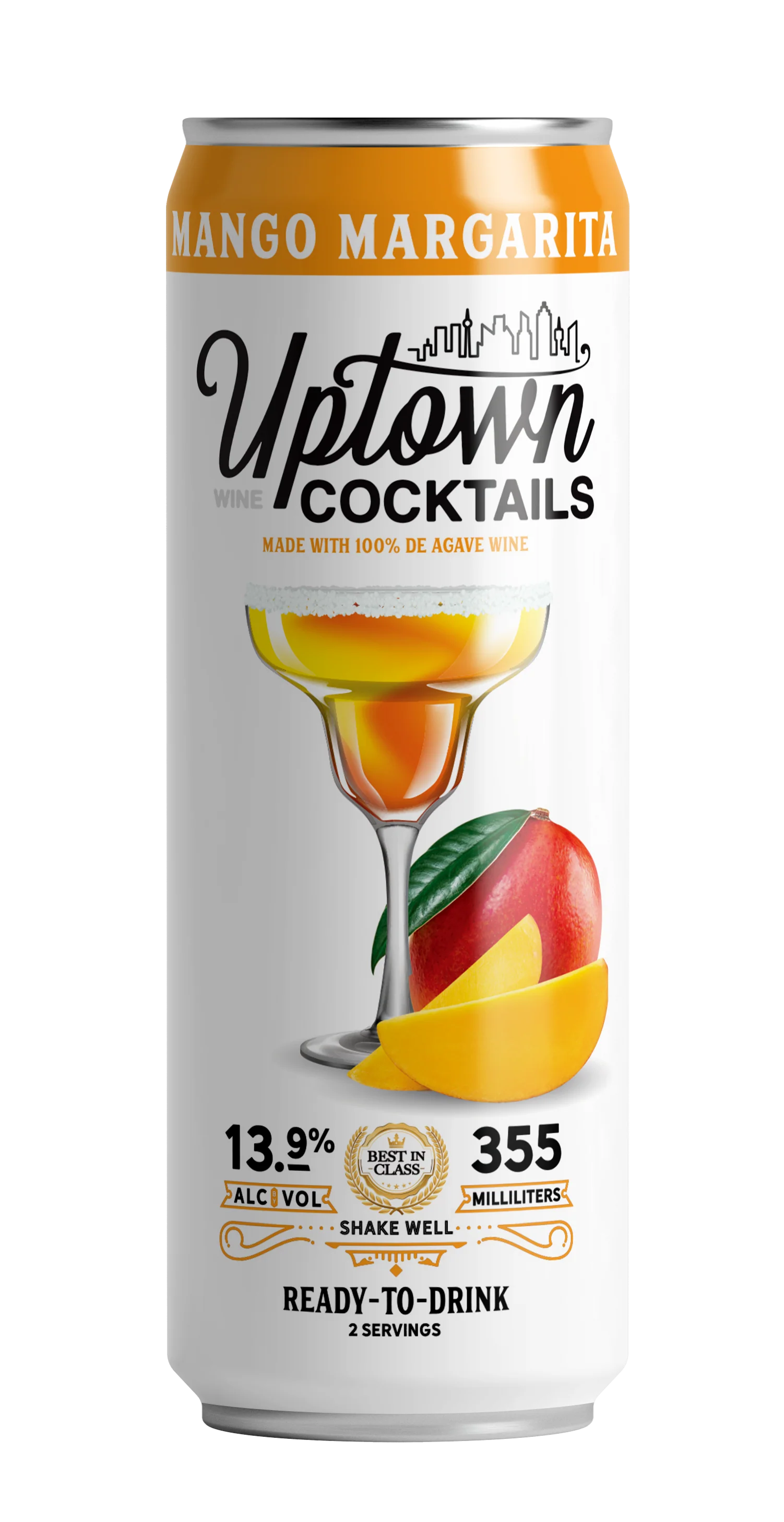 Uptown Cocktails Mango Margarita Single Can 355ml