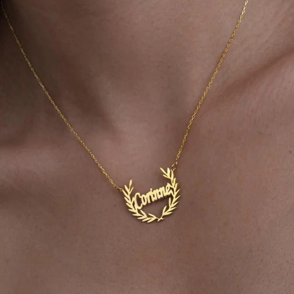 Collier personnalis�� pr��nom ��pi de bl�� acier inoxydable dor�� - MAX FOR ME