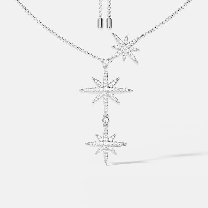 Collier ��toile huit branches strass cha?ne fine ��l��gance moderne MAX FOR ME