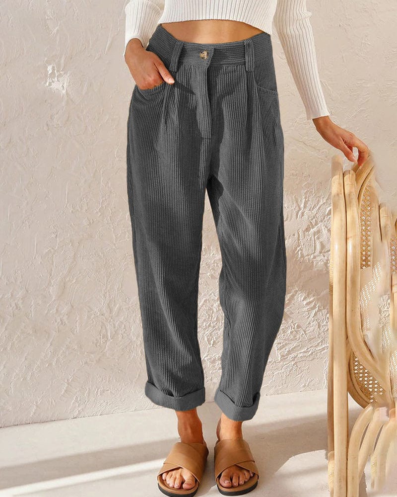 Pantalon pliss�� en velours c?tel�� - un style chic et intemporel - MAX FOR ME