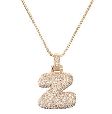 Collier initiale pav�� de zircons - une touche d'��clat personnel - MAX FOR ME