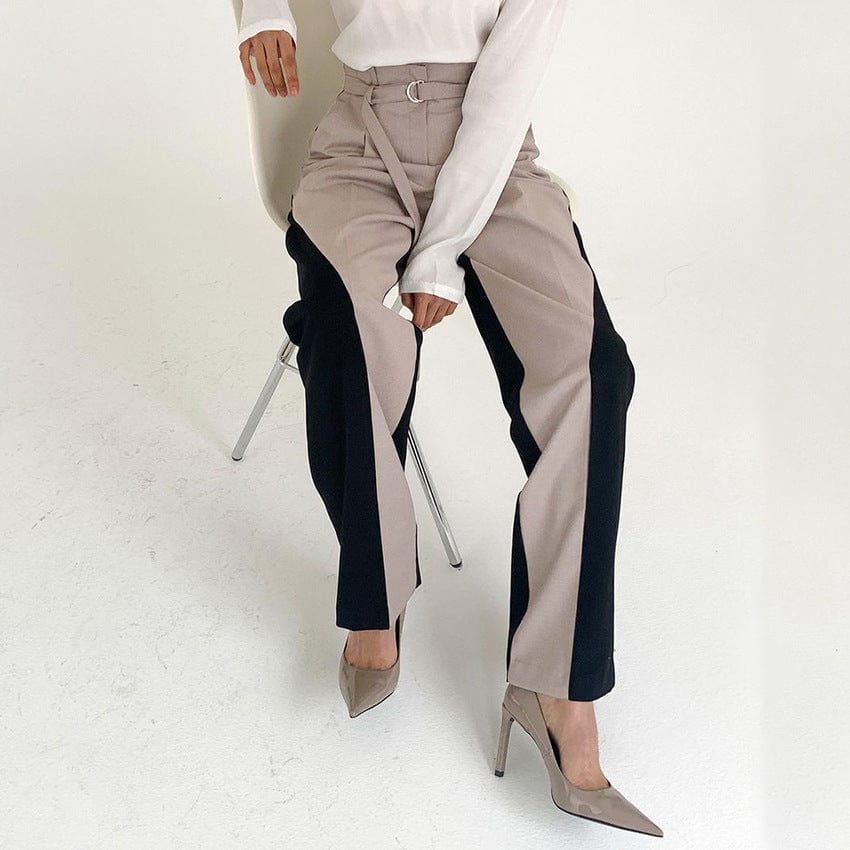 Pantalon tailleur bicolore - une silhouette affin��e et moderne - MAX FOR ME