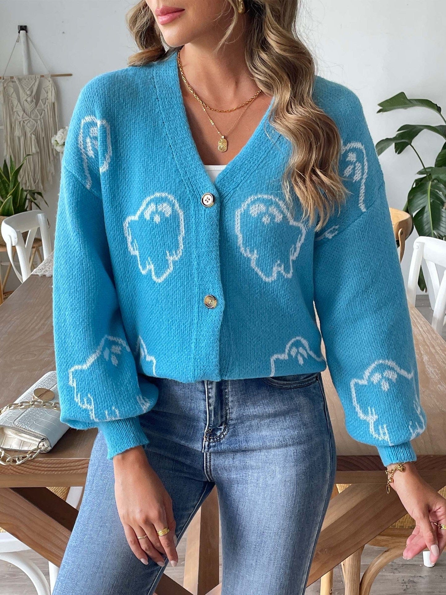 Cardigan en maille �� motif fant?me - votre touche d'originalit�� - MAX FOR ME