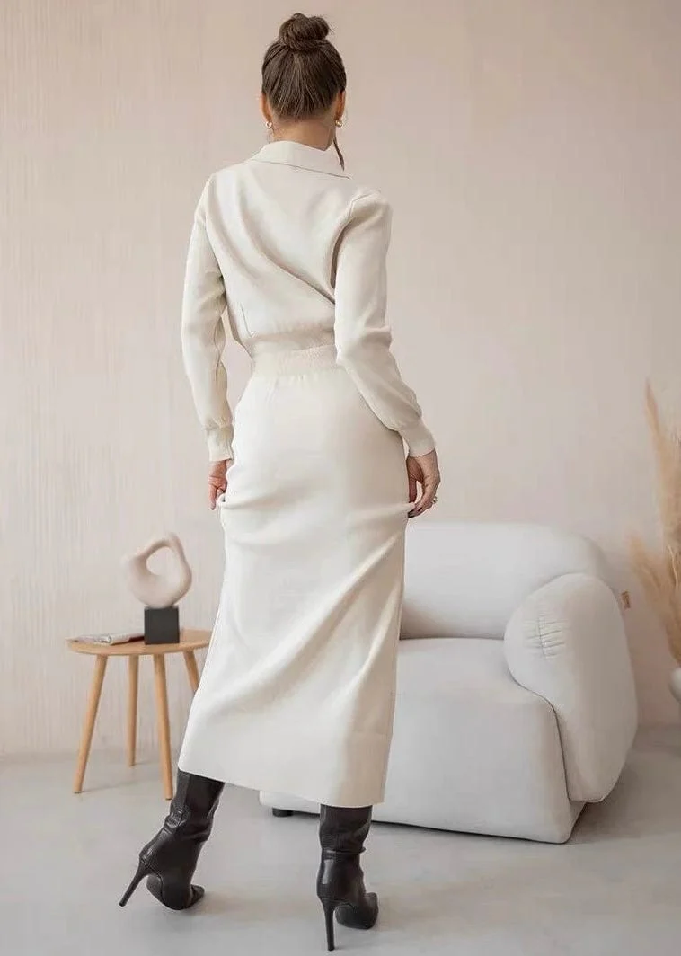 Ensemble deux pi��ces chic col �� revers pour un style moderne et ��l��gant - MAX FOR ME