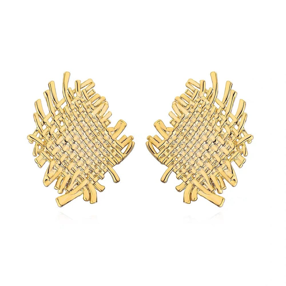 Boucles d��oreilles dor��es g��om��triques �C design abstrait et minimaliste
