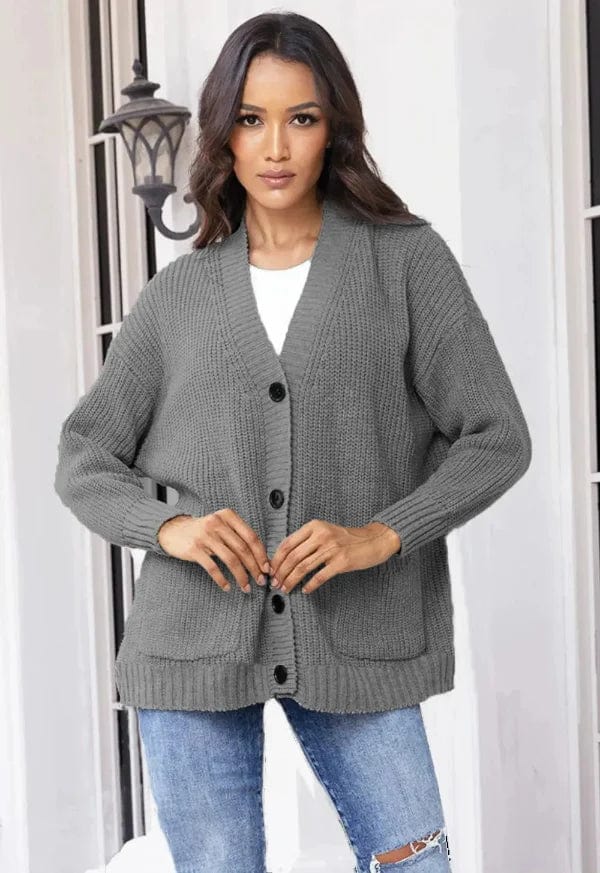 Cardigan laine col V femme oversize sophistication moderne MAX FOR ME