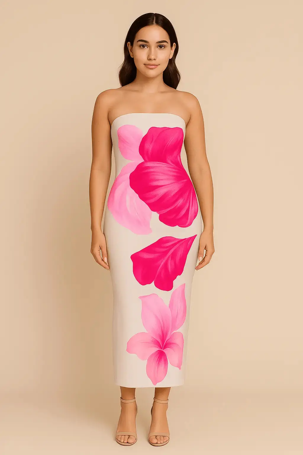 Robe Longue Fleurie �C ��paules D��nud��es