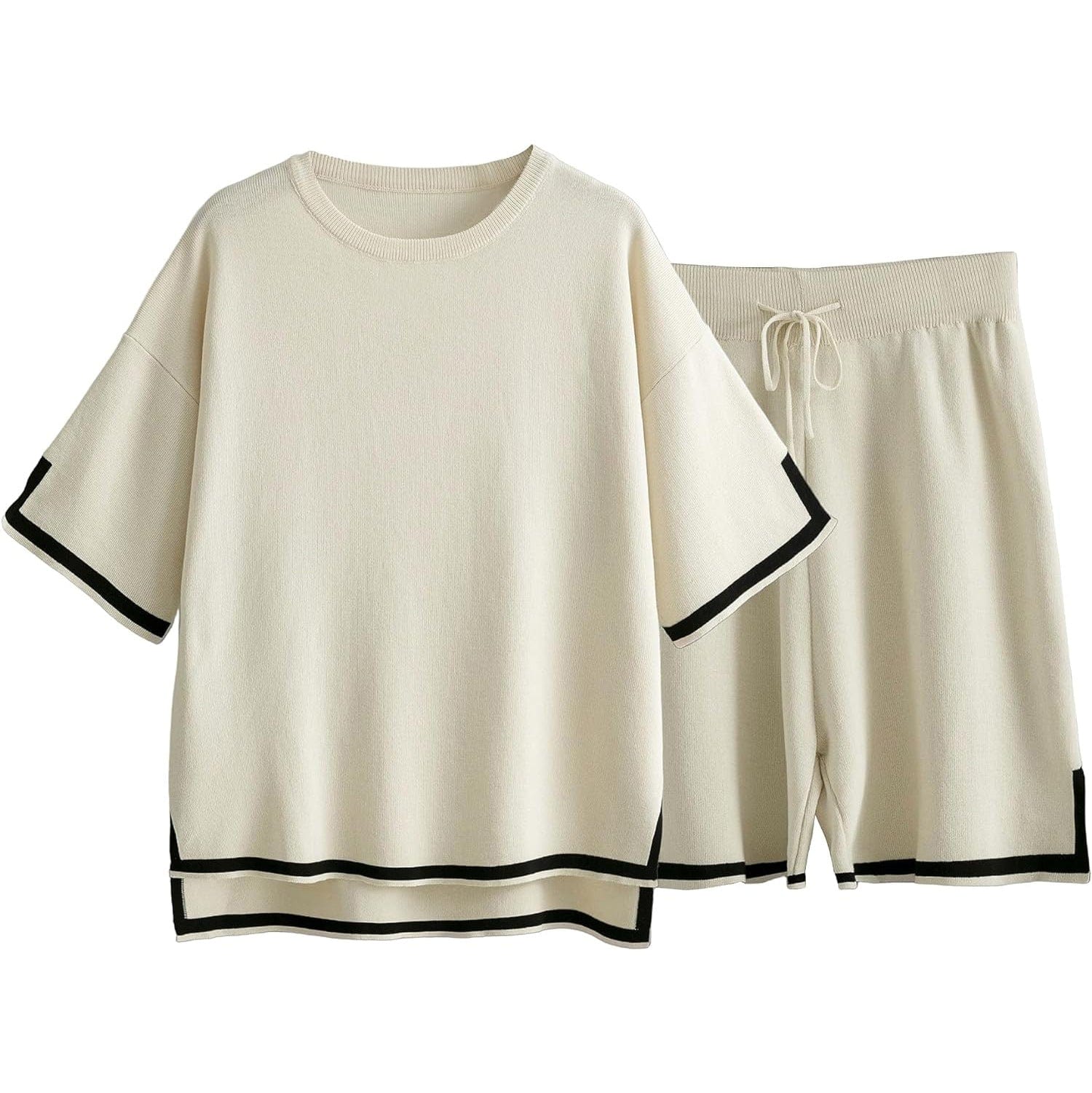 Ensemble short et t-shirt en maille - une allure chic et d��contract��e - MAX FOR ME