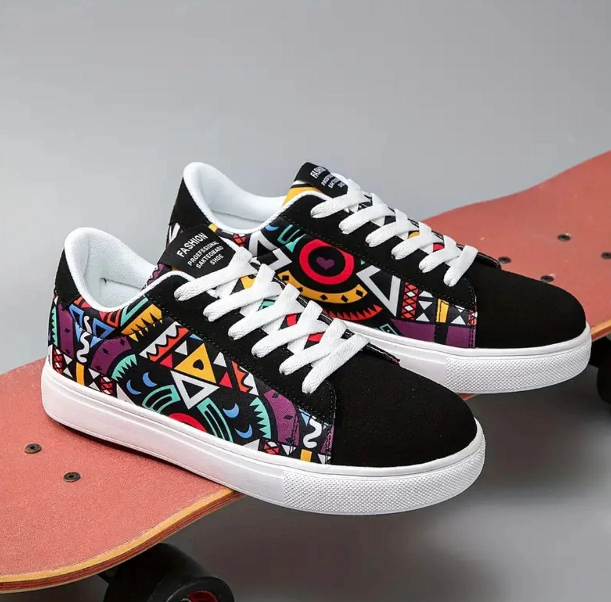 Chaussures Wax��es Femme �C Motifs Graphiques Multicolores & Esprit Urbain