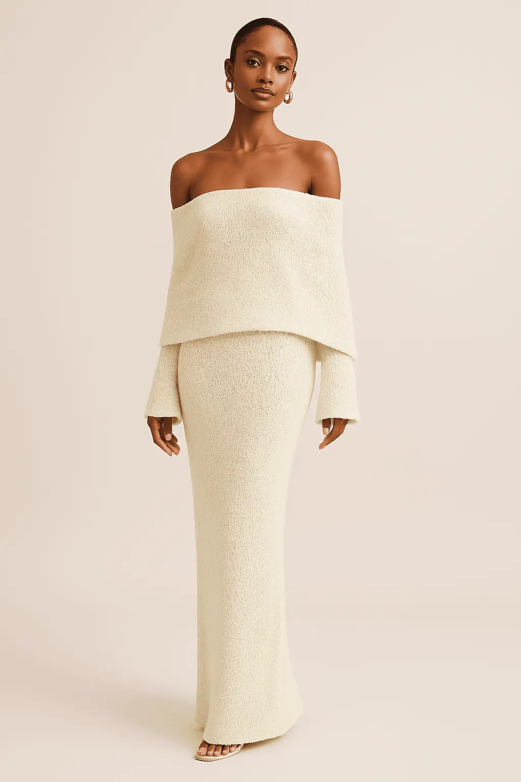 Robe Longue Marisol en Boucl�� El��gante