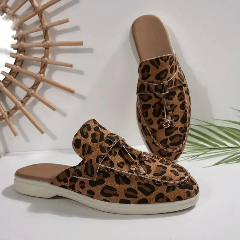 Mocassins Femme L��opard ��t�� �C Chaussures �� Enfiler Style D��contract��