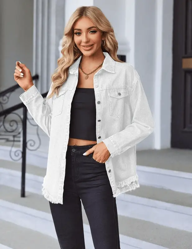 Veste denim Lara Oversize effet d��lav��