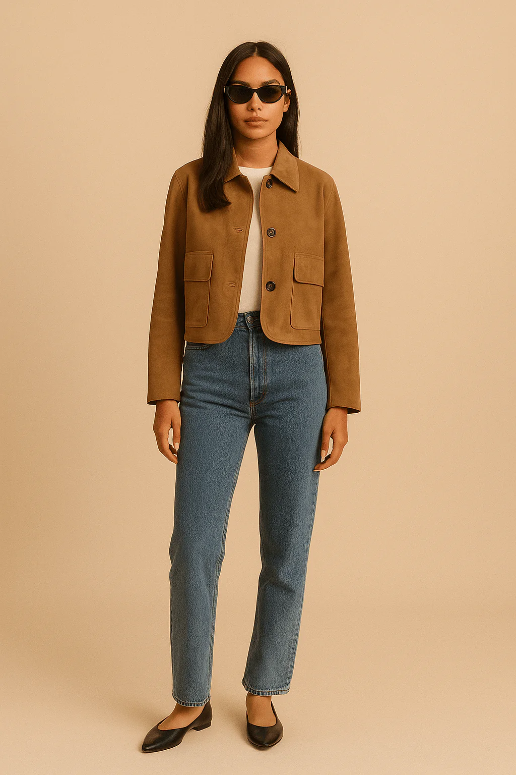 Veste en su��dine douce �C coupe ajust��e pour look structur�� chic