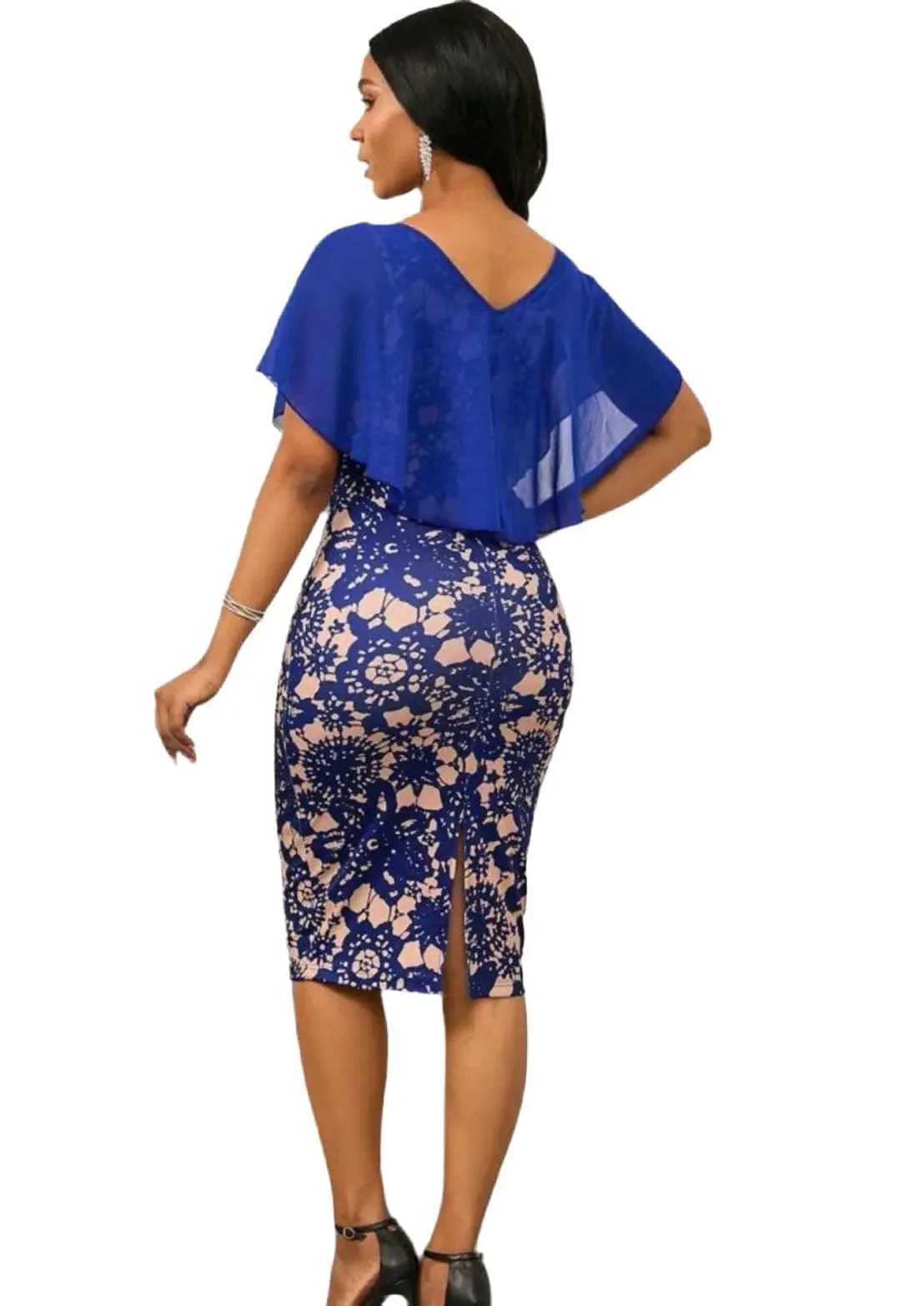 Robe Moulante �� Imprim�� �C Cape Fluide et Coupe Crayon ��l��gante