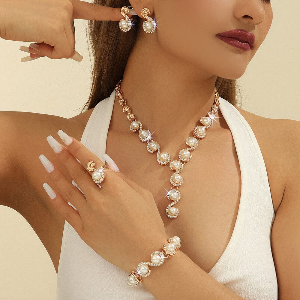 Set bijoux 4 pi��ces perles femme complet ��l��gance intemporelle MAX FOR ME