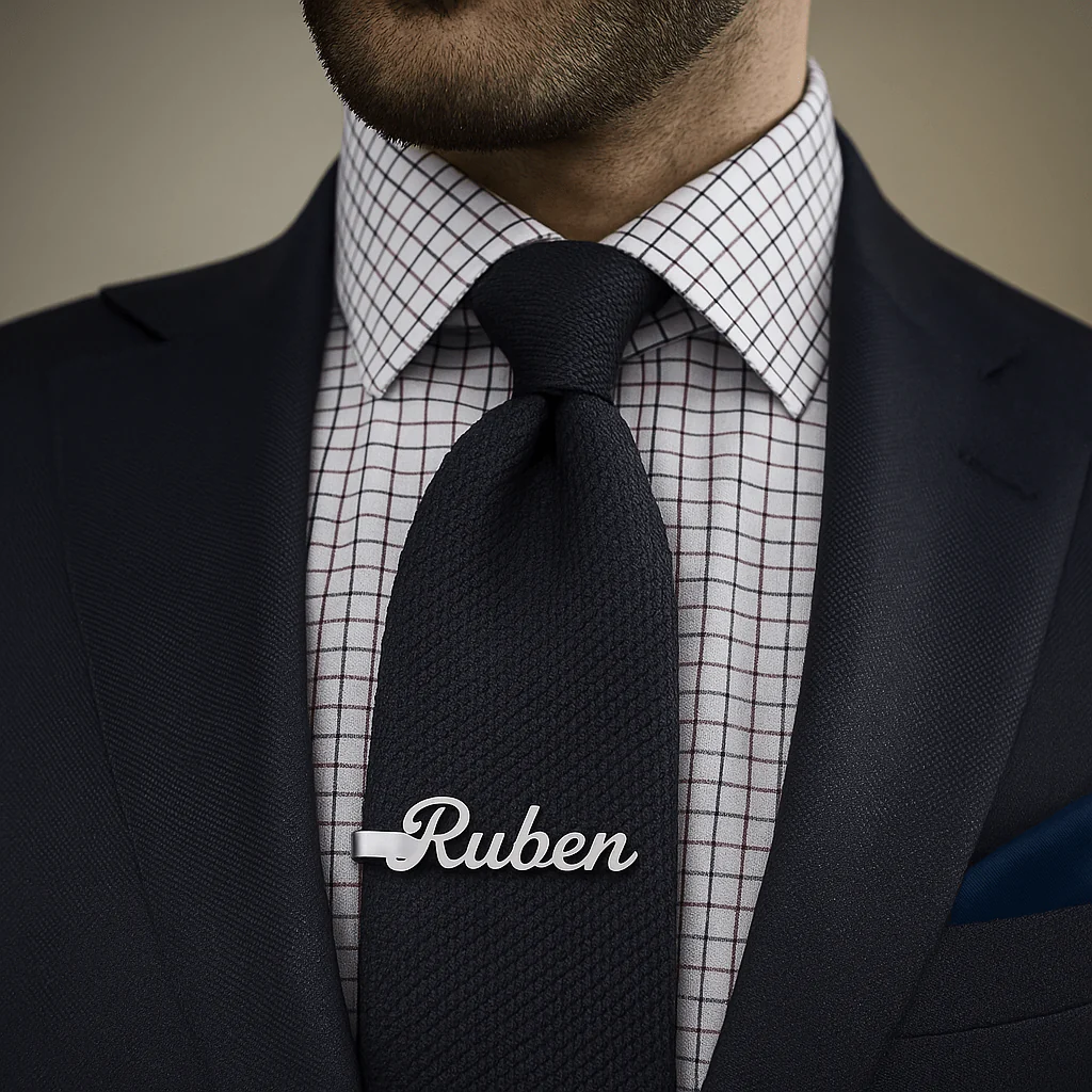 Pince à cravate personnalisée avec prénom �?Élégance sur-mesure