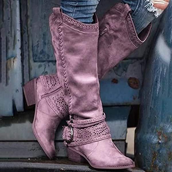 Bottes hautes style western - une allure boh��me et tendance - MAX FOR ME