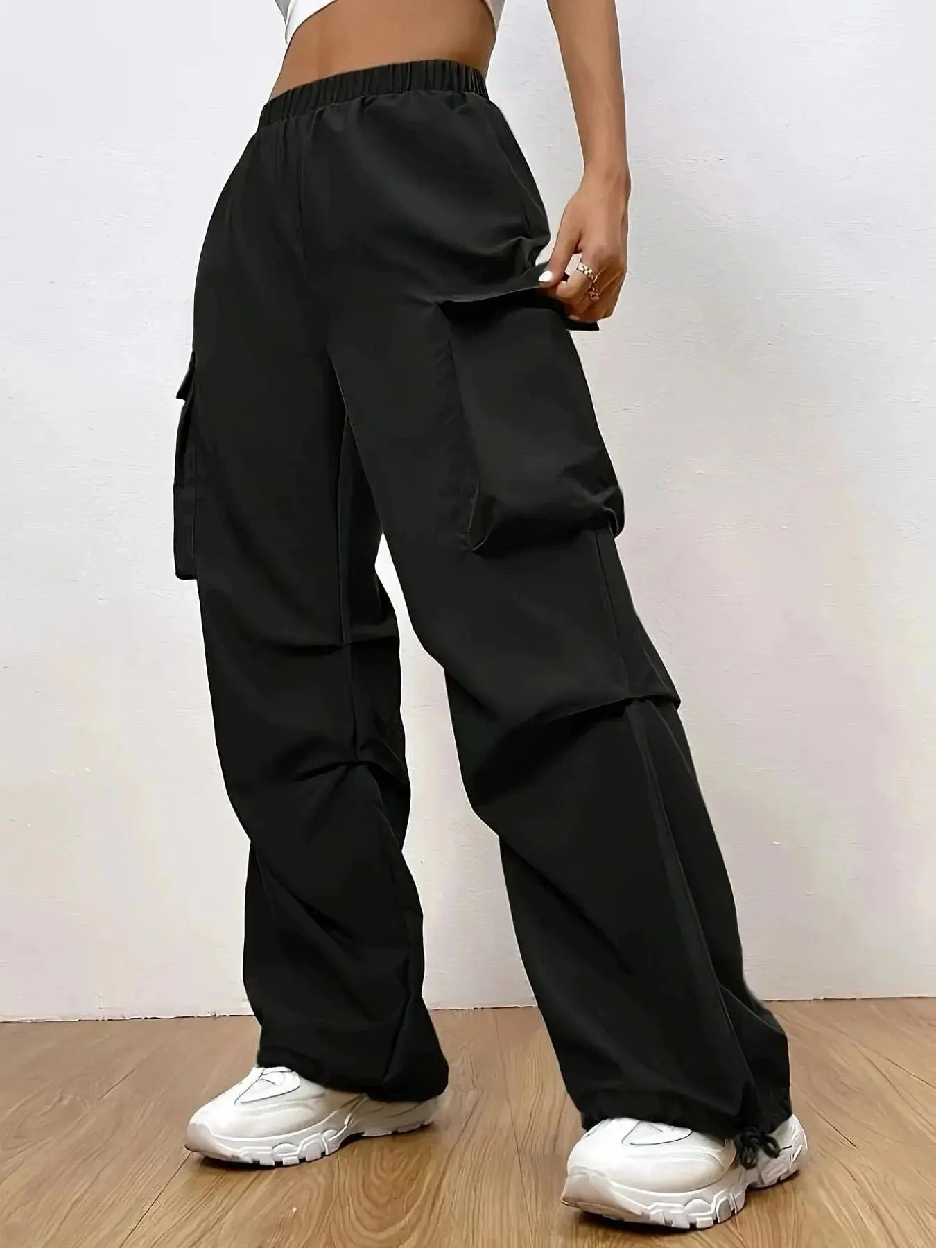 Pantalon Cargo Taille Haute �C Look Streetwear et Confort Assum��