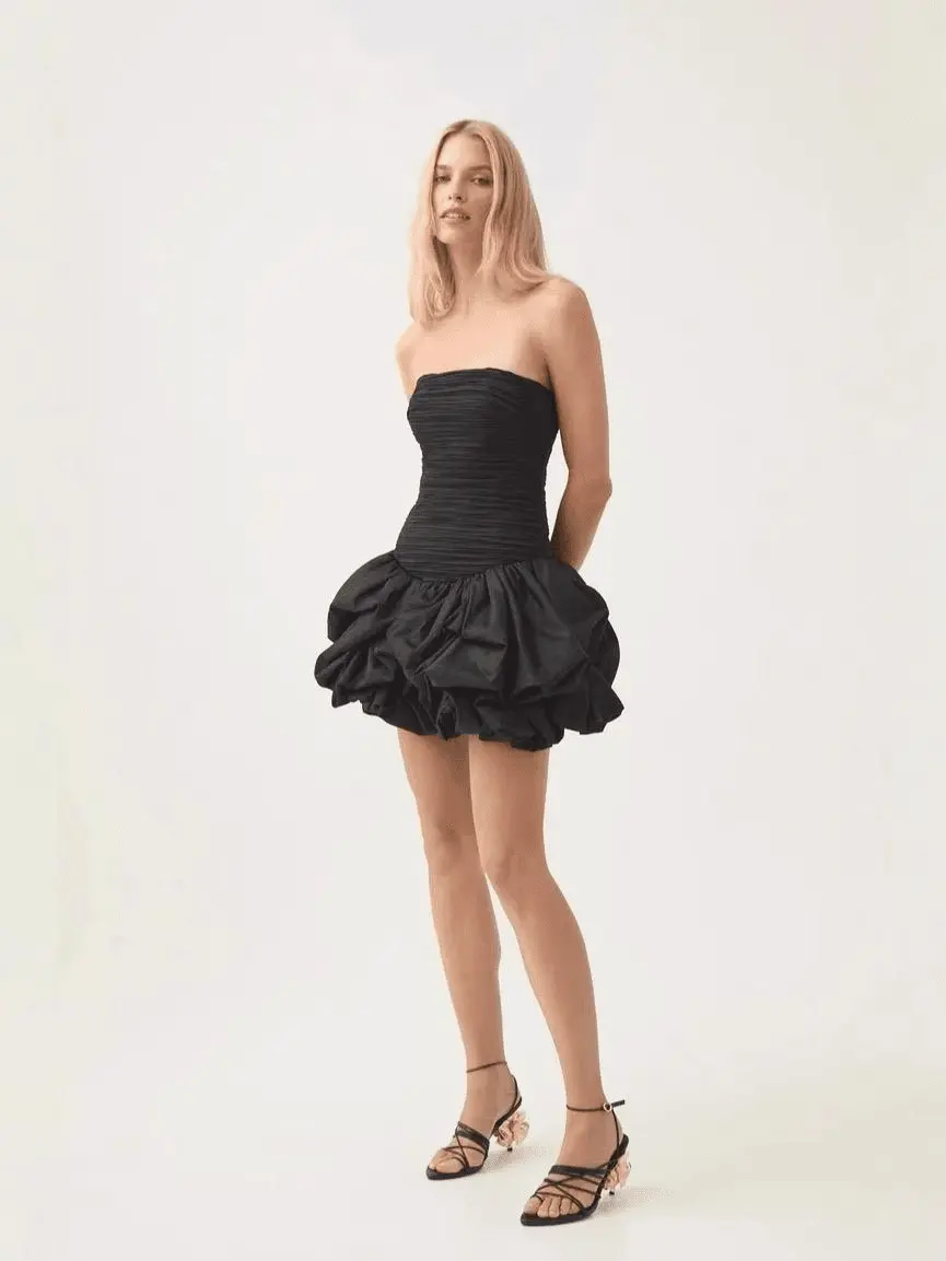 Robe Mini Iris Ballonn��e Sans Bretelles