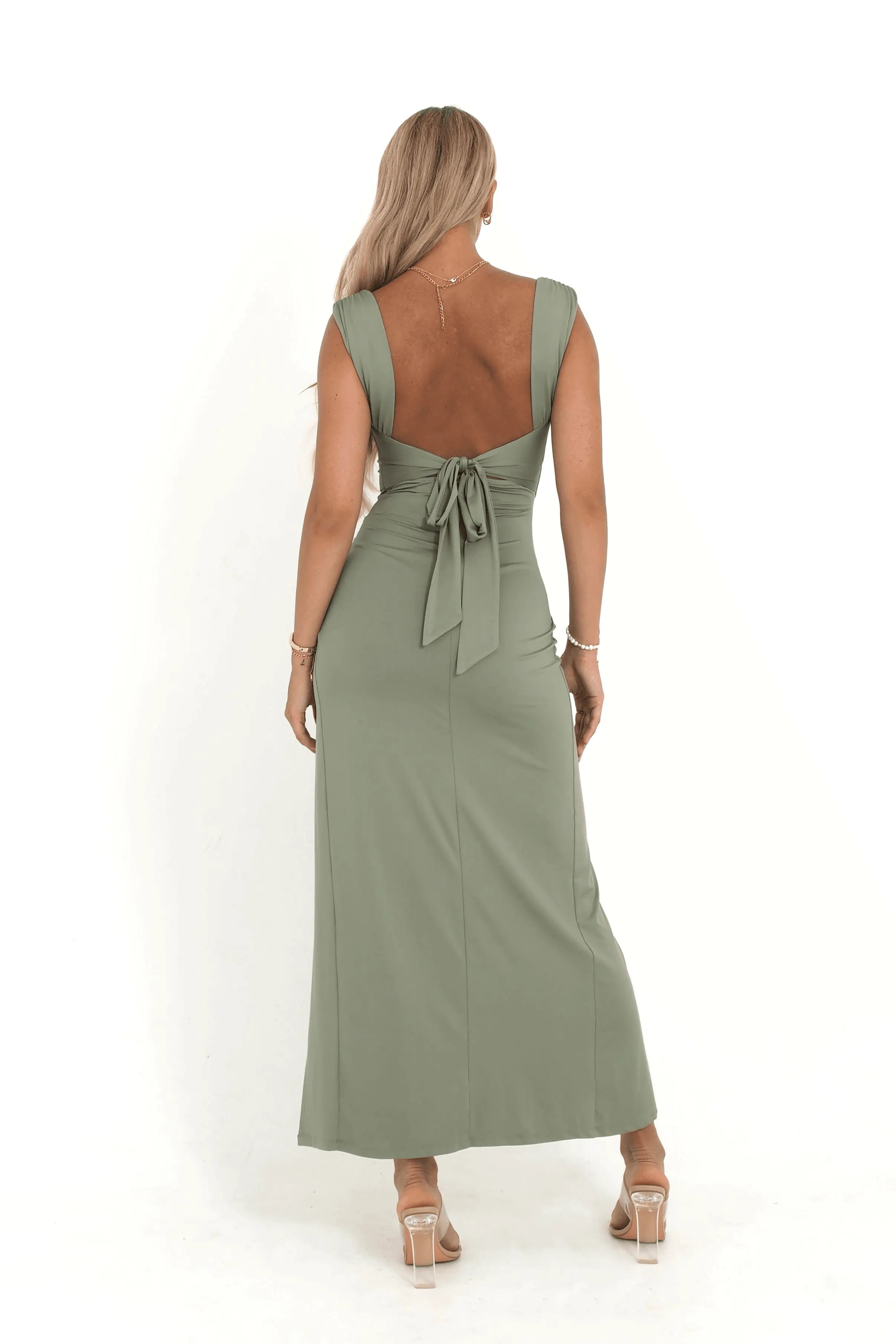 Robe Midi Sculptante Femme �C ��chancrure ��l��gante & Dos Nou��