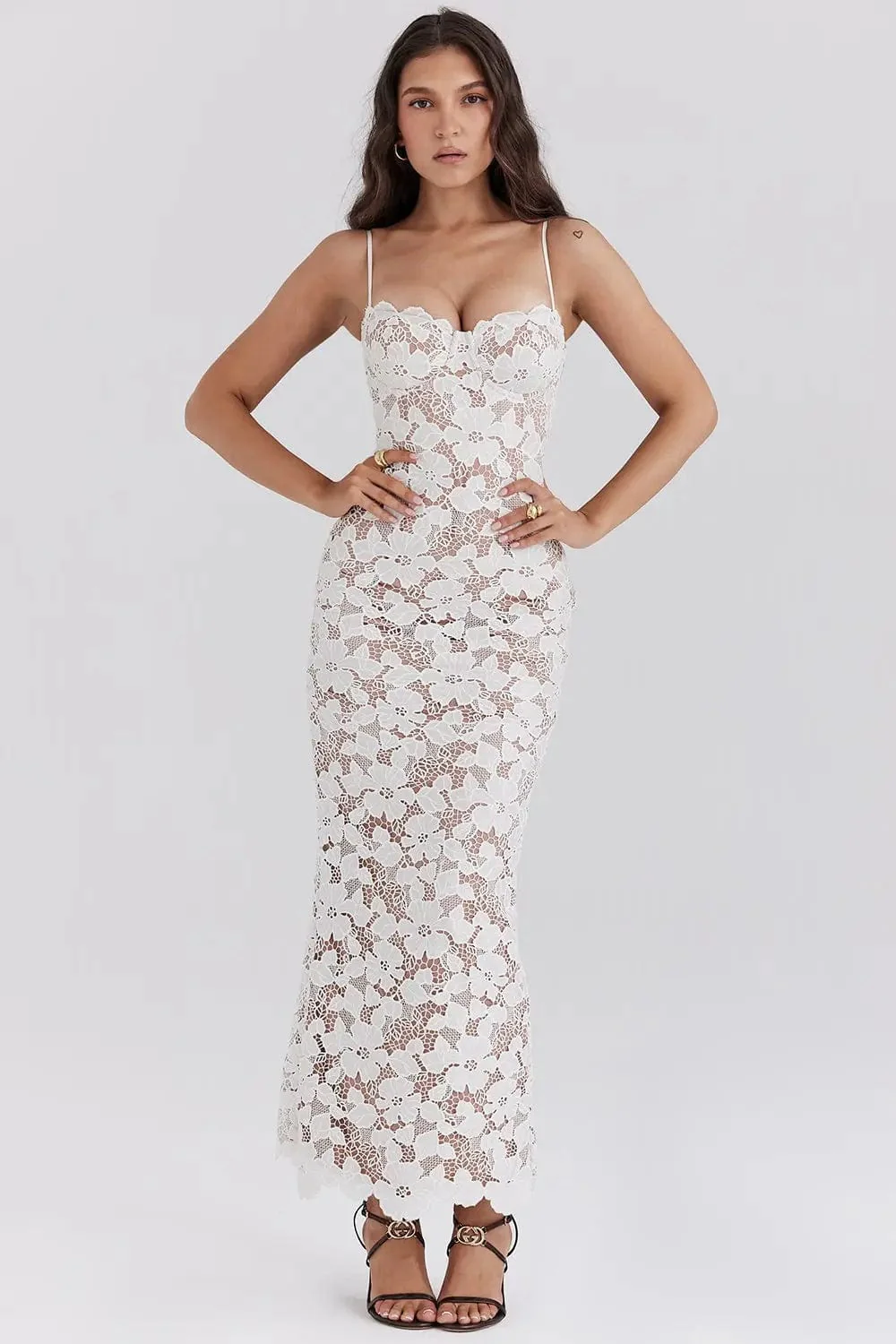 Robe Longue Isadora �C Transparence Florale & Dos Lac��