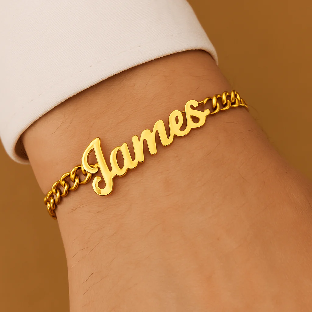 Bracelet Prénom Personnalisé �?Acier Inoxydable Ajustable & Résistant