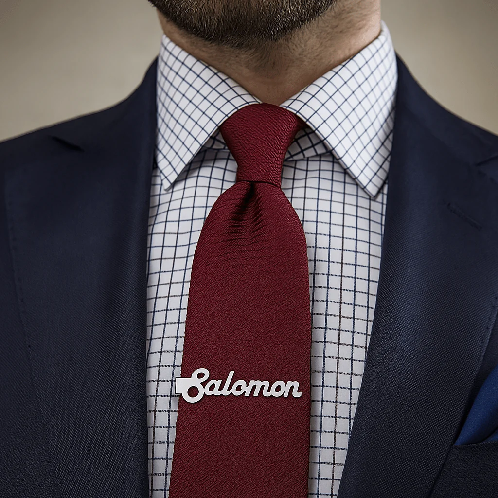 Pince à cravate personnalisée avec prénom �?Élégance sur-mesure